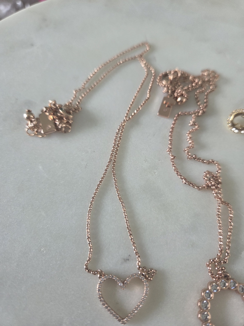 kate spade Rose Gold Heart & Crystal Circle Pendant Necklace Set - Picture 2 of 7